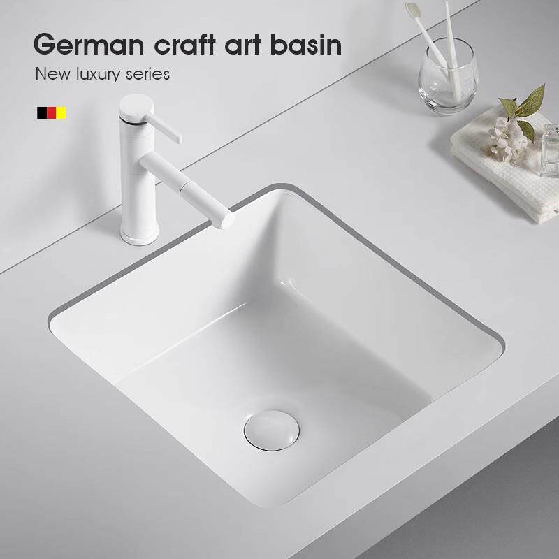 正方形平底台下盆家用嵌入式洗手盆阳台小尺寸陶瓷迷你洗脸盆单盆