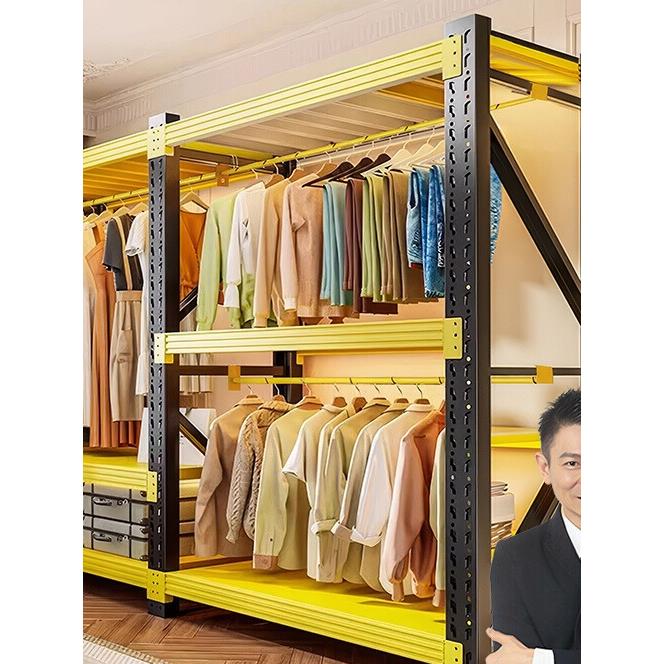 货架衣柜多层组装衣帽间卧室角钢衣架落地收纳架开放式diy置物架