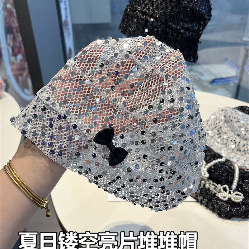 2025新时尚最易搭配花绒帽女士春夏户外最易搭配软包头帽潮流