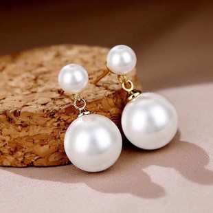 无耳洞耳夹女珍珠耳饰耳环2024新款爆款高级感大号白色吊坠耳钉夹