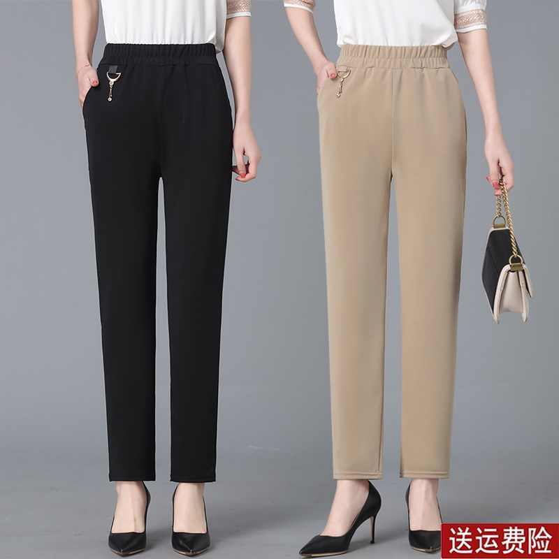2024新款妈妈春装直筒裤子中年女装春秋长裤老年人小脚休闲裤外穿图片