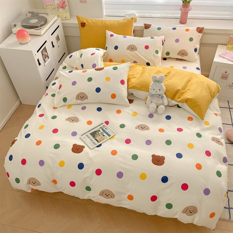 全棉床单四件套100纯棉床笠被套卡通刺绣学生宿舍床上被单三件套2,床上用品,床品套件/四件套/多件套,淘宝优惠券,粉丝福利购,淘宝优惠卷