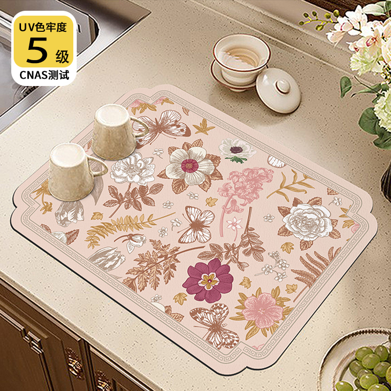 厨房台面沥水垫硅藻泥q吸水垫洗碗水池防溅水垫咖啡机水壶烧水垫