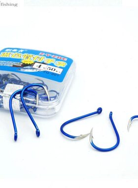 包邮职业者蓝色管付千又鱼钩带环有圈进口高碳钢渔钩溪流水库渔具