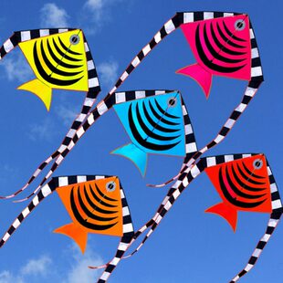 潍坊风筝 儿童风筝 鱼风筝 新三角燕鱼风筝 长尾 微风好飞