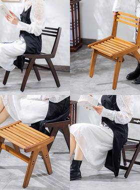 小凳子家用马扎椅折叠椅子靠背迷你椅子儿童成人矮凳客厅板凳方凳