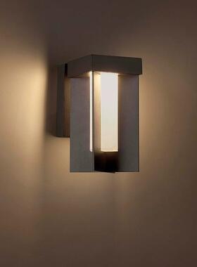 方形磨砂玻璃壁灯15W室外别墅大门LED砂灰户外防水铝制壁灯