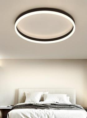 北欧极简主卧室灯时尚创意灯饰现代简约超薄圆形卧室书房餐厅灯具