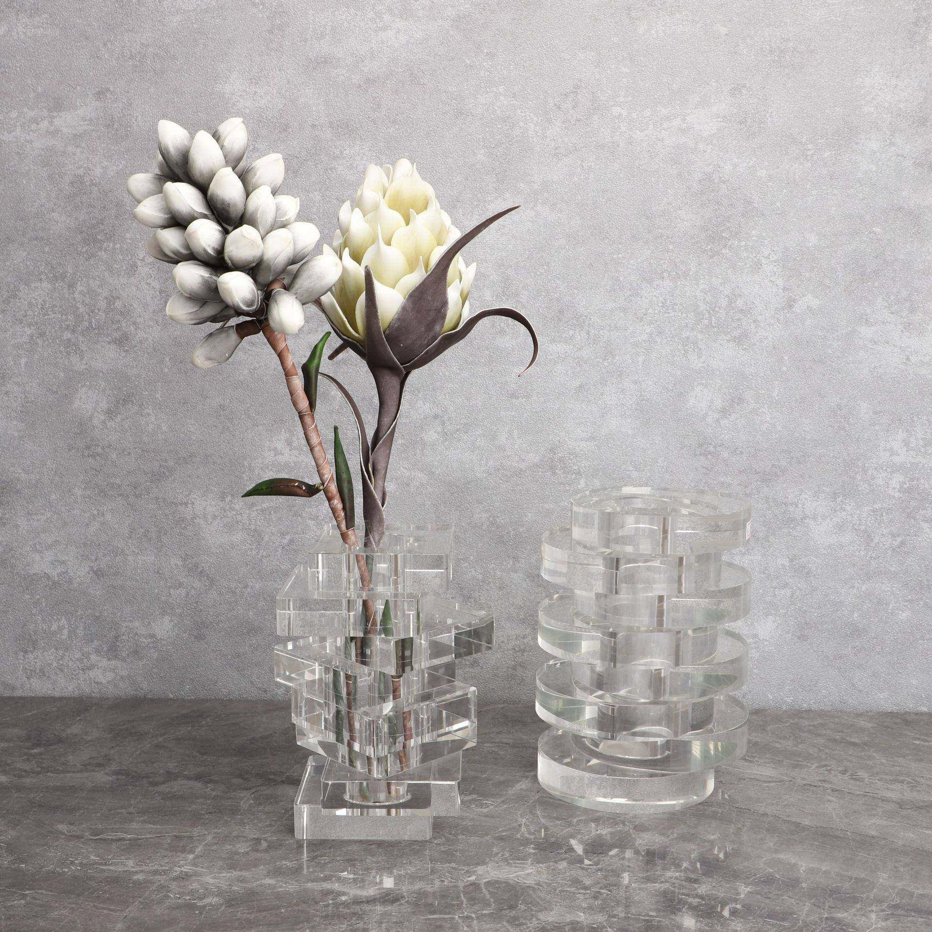 北欧极简水晶透明扭转花瓶花器样板房办公室客厅卧室书房家居摆件,电子元器件市场,其它元器件,淘宝优惠券,粉丝福利购,淘宝优惠卷