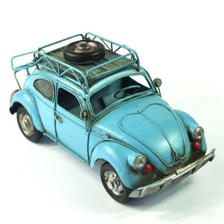 复古铁艺甲壳虫模型相框照片夹车模摆件家居软装饰品摄影道具