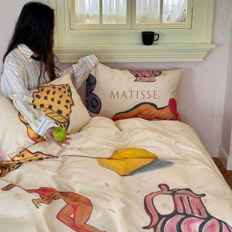 沉睡的马蒂斯/design抽象艺术设计款数码印花全棉床单四件套被套