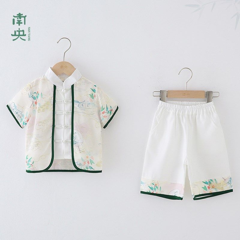 新中式男童汉服国风儿童唐装夏季短袖套装宝宝复古男孩国学演出服,童装/婴儿装/亲子装,唐装,淘宝优惠券,粉丝福利购,淘宝优惠卷