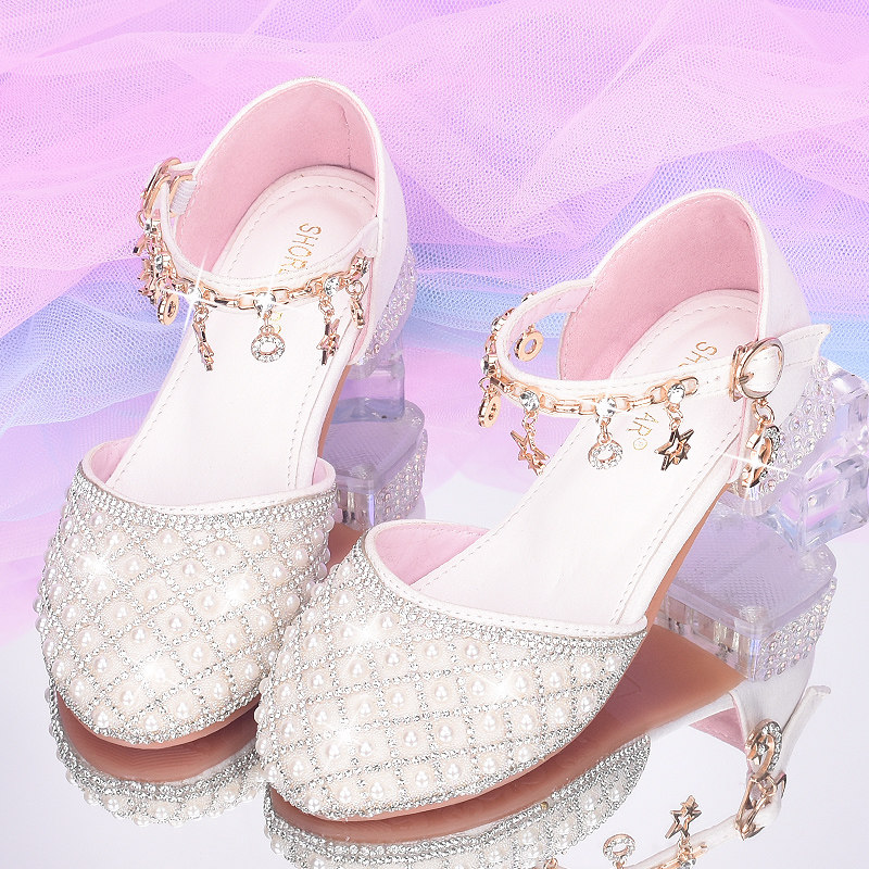女童公主鞋新款儿童高跟鞋白色钢琴舞台演出鞋包头小女孩水晶鞋,童鞋/婴儿鞋/亲子鞋,水晶/水钻鞋,淘宝优惠券,粉丝福利购,淘宝优惠卷
