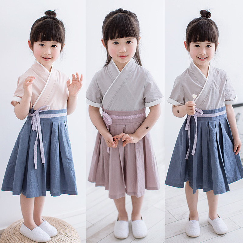 亲子装母女装儿童汉服夏宝宝复古中国风儒裙唐装纯棉女童连衣裙,童装/婴儿装/亲子装,亲子装/亲子时装,淘宝优惠券,粉丝福利购,淘宝优惠卷