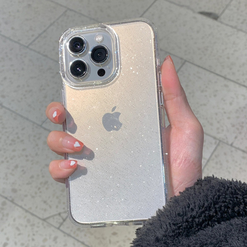 钰锴 ins超仙细闪透明适用苹果17ProMax手机壳iphone15新款16pro女款13超好看15pro百搭14防摔12保护套11高级