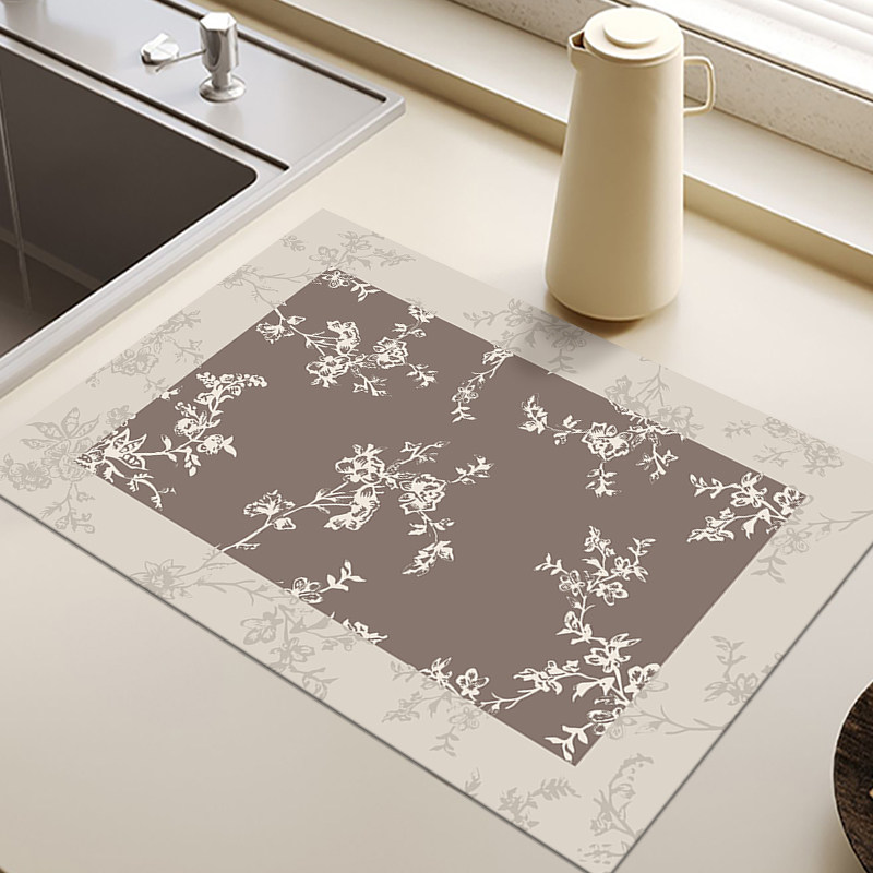 复古咖色硅藻泥厨房台面沥u水垫洗碗池吧台吸水垫杯子碗盘干燥垫,居家布艺,厨房地垫,淘宝优惠券,粉丝福利购,淘宝优惠卷