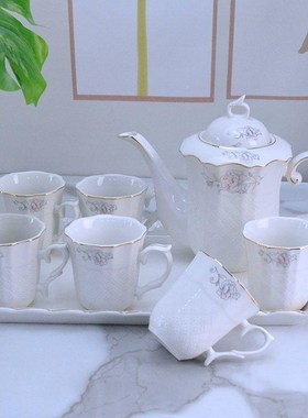 瓷水壶水水杯套陶装冷水壶凉壶大茶壶水具杯L具家用23354耐托热带