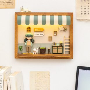 阿楹 艺术卧室床头墙壁灯免接线法式儿童房充电感应夜灯氛围挂画