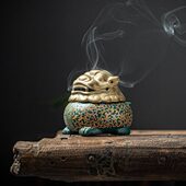 陶瓷盘香炉家用室内创意盘香器净化空气檀香炉香薰炉茶道摆件