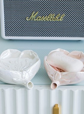 家居饰品创意陶瓷珍珠色香皂盒免打E孔家居浴室洗漱台桌面装饰摆
