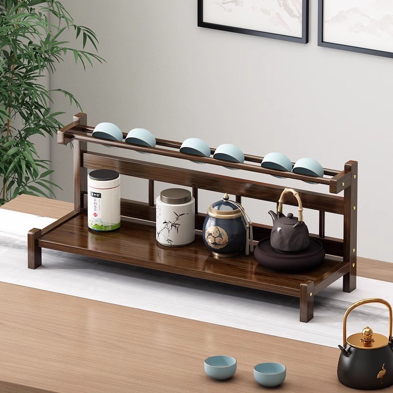 茶具置物架茶杯收纳架茶室茶桌茶壶紫砂壶功M夫茶摆放架小型博古