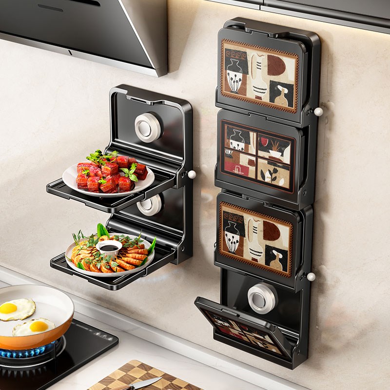 厨房吸盘备菜置物架可折叠多层配菜D盘家用壁挂多功能收纳放菜架
