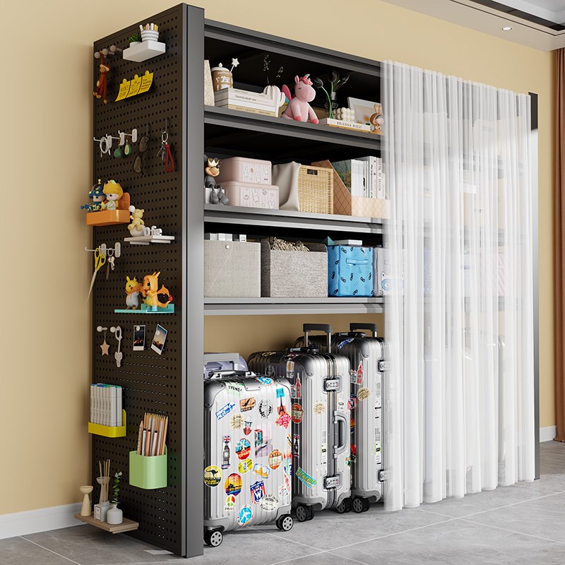 家用货架行李箱置物架下空落地多层阳H台收纳铁架书架杂物置物架