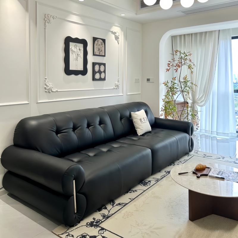 黑糖云朵头层牛皮电动真皮沙发