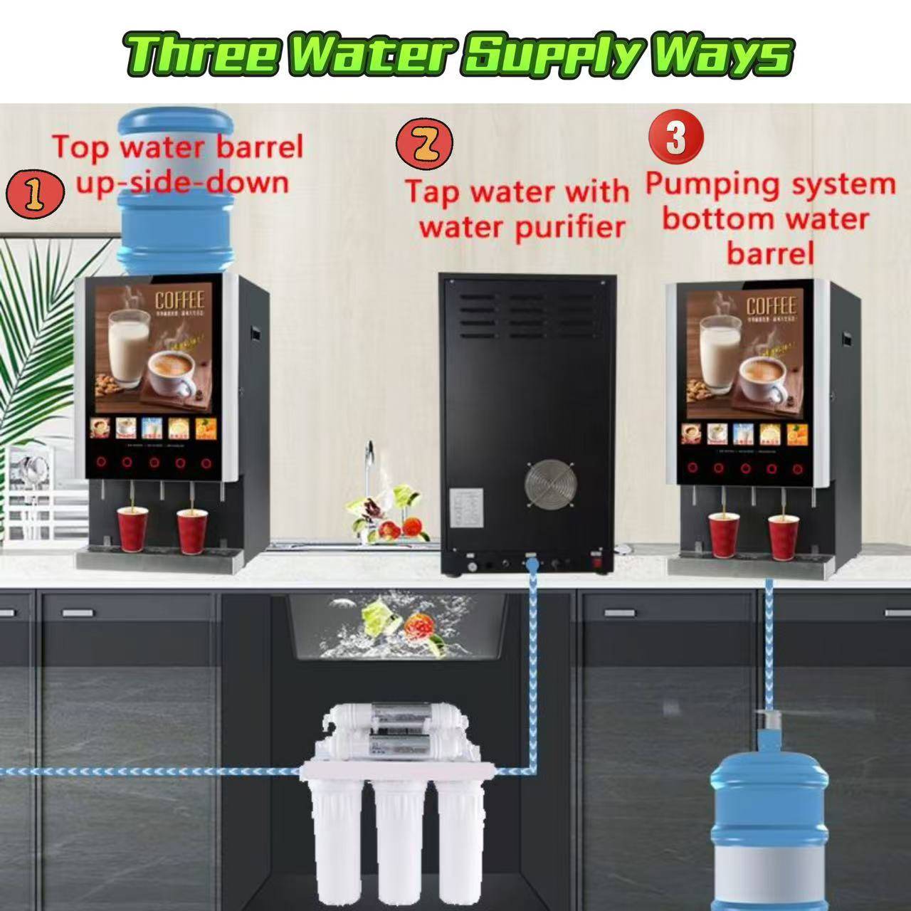 全自动咖啡机豆浆机多功能速溶咖啡机奶茶饮料商用办公一体热饮机