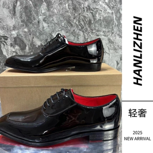 轻奢新款红底绅士皮鞋男士皮鞋商务正装高端婚宴新郎伴郎男鞋大码