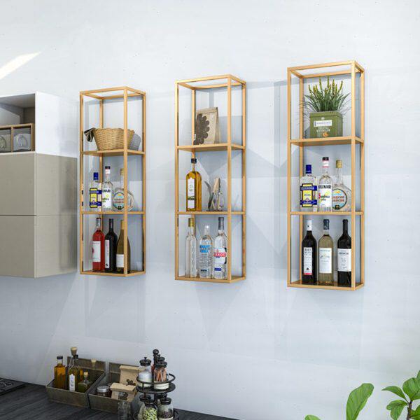 简约铁艺壁挂酒架红酒柜轻奢装饰墙面酒柜墙上置物架吊柜展示架子