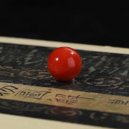瓦西南红圆珠10mm单颗满色满肉柿子红无裂无胶原矿南红散珠单珠
