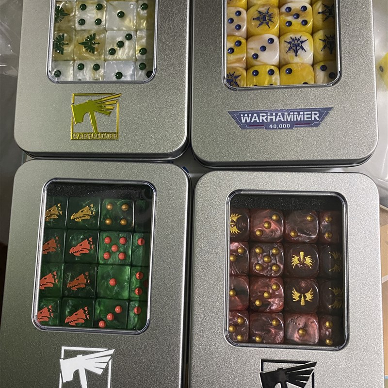 战锤40K30K桌游骰子收纳盒马口铁盒半透开 能装2T0颗16mm骰子