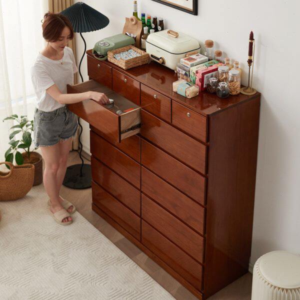 五斗柜实木卧室大抽屉式收纳柜简约带锁柜子储物柜五斗橱轻奢斗柜
