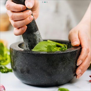 石臼老式厨房家用研磨器手动捣蒜器捣碎捣杵蒜泥器捣药擂钵蒜臼子