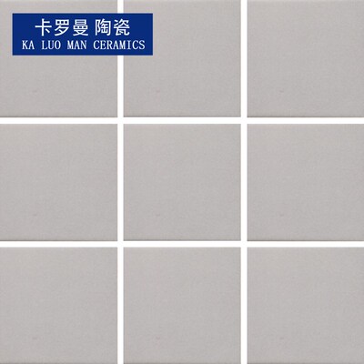 100100mm浅灰色光滑平面外墙瓷砖室外小片方块砖釉面砖纸皮砖墙