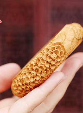 肥城桃木手镯女款手环手工雕刻木质雕花手镯女饰品情侣镯子民族风