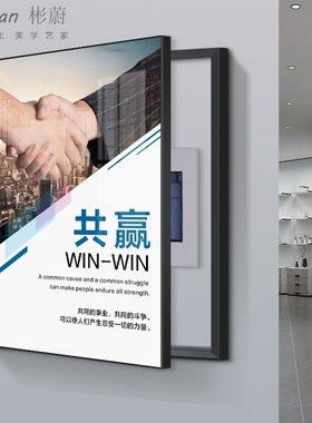 网红公司办公室开门侧消火栓电表箱装饰画配电箱遮挡箱补洞口励志