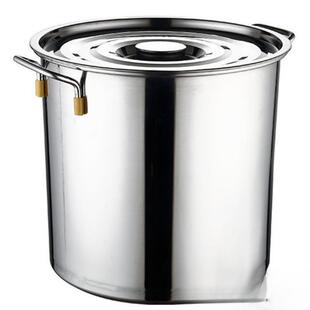 不锈钢桶带盖商用加厚30圆桶家用40汤桶大容量汤锅大容量内贸无
