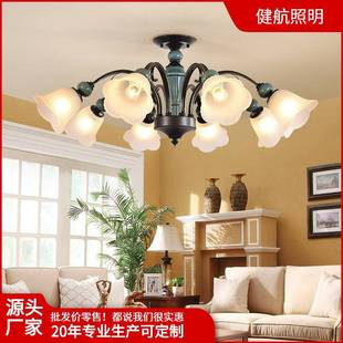 新款 田园客厅简约大气餐厅卧室吸顶灯陶瓷房间灯餐厅灯具 2021美式