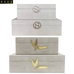 轻奢简约样板房装饰摆件首饰盒珠宝盒子售楼处样板间展示柜工艺品