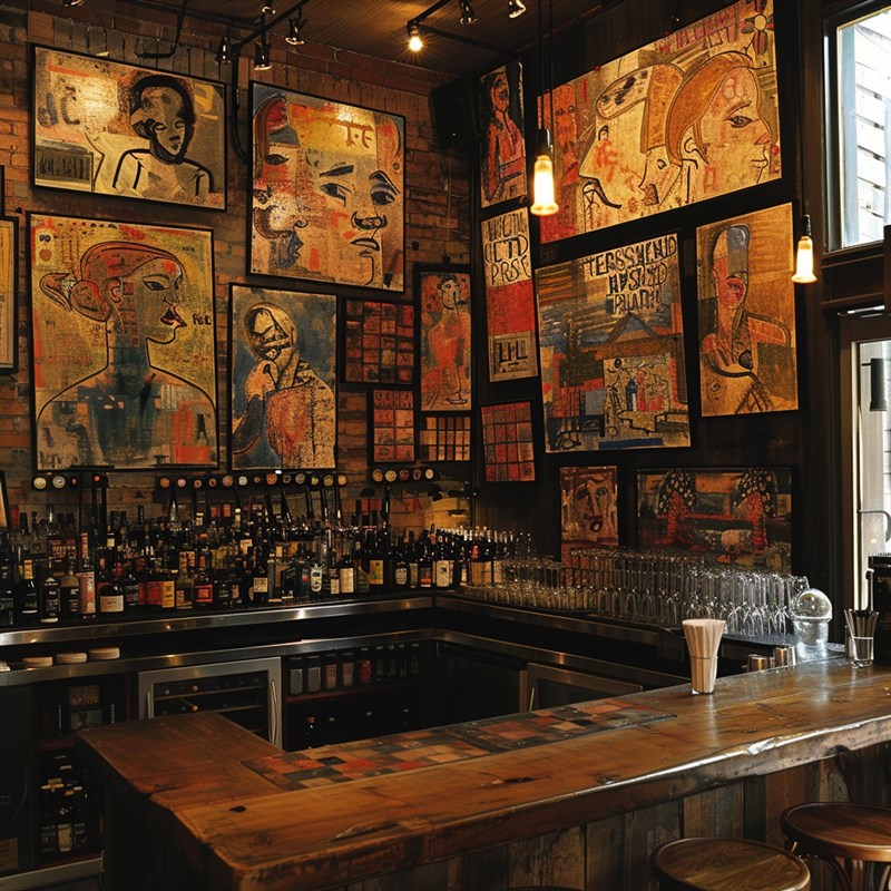 餐厅装饰画复古挂画画怀旧饭店墙面装饰L壁画酒吧酒吧复古装饰画