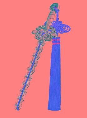 铜钱剑宝剑招财金钱剑家居摆件合金剑八卦剑仿古创意迷你小剑挂件