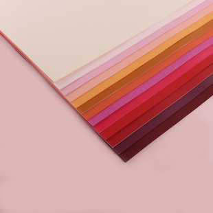 全开红色卡纸250克厚硬卡纸半开幼儿园环创浅暖杏色彩色纸4K手工