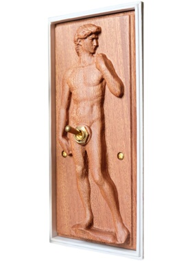 大卫实木浮雕开关艺术摆件86型面板米开朗基罗文艺复兴创意礼物