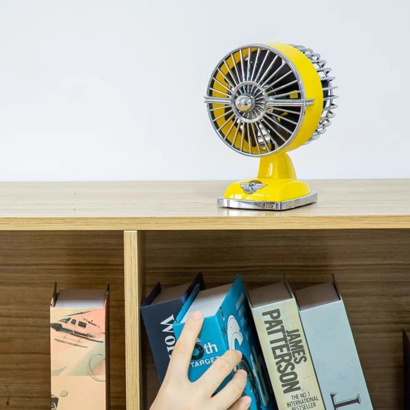 IMASU迷你复古l飞机扇USB充电风扇办公室文艺桌面轻音寝室开学风