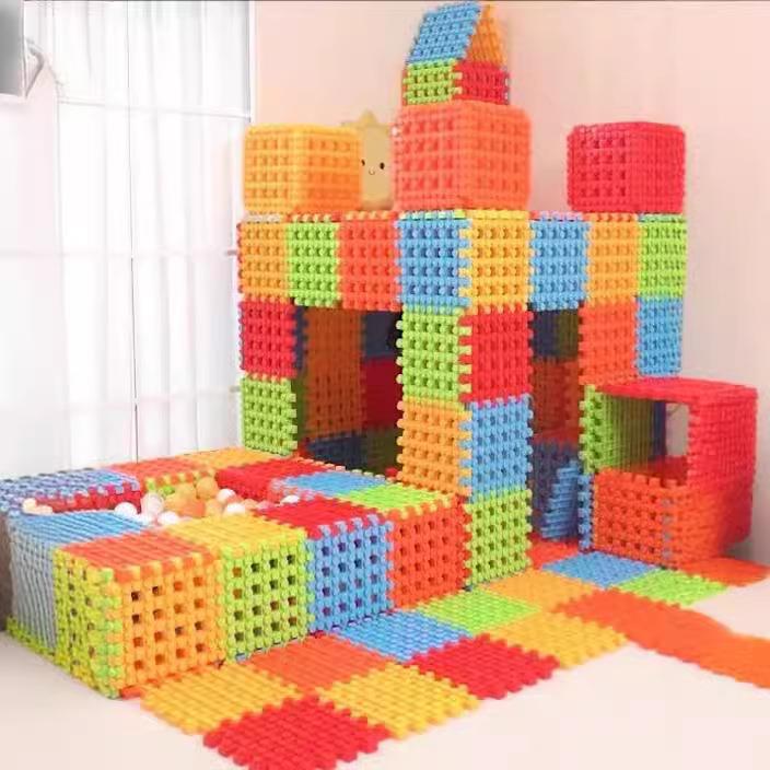 早教中心幼儿园室内户外大颗粒拼插构建积木城堡区角方块大积木