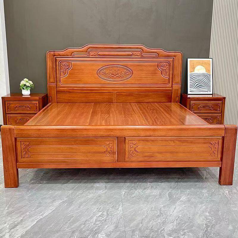 全实木花梨木1.2米1.8米加厚加粗全榫卯中式古典家用卧室双人婚床