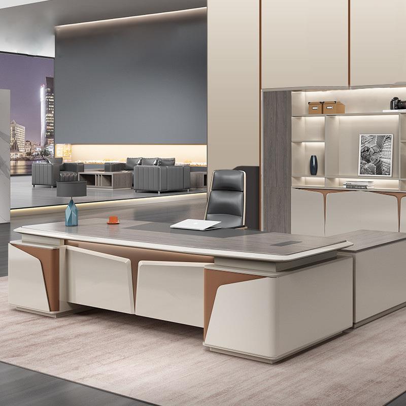 简约现代高档大气经理办公室办公桌主管位老板桌总裁桌组合环保