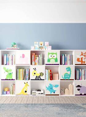 宝宝实木格子柜置物架多层整理架幼儿园玩具柜儿童收纳书架